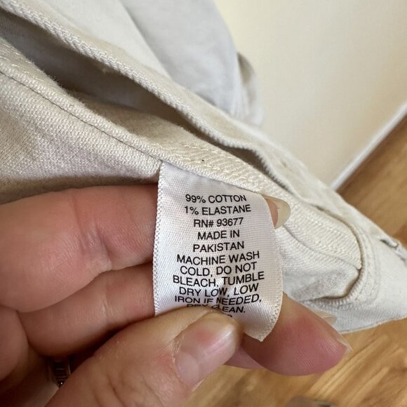 Mutual Weave Mens Denim Jacket Cream Button Front & Pockets Large Jean Relaxed - Picture 3 of 11